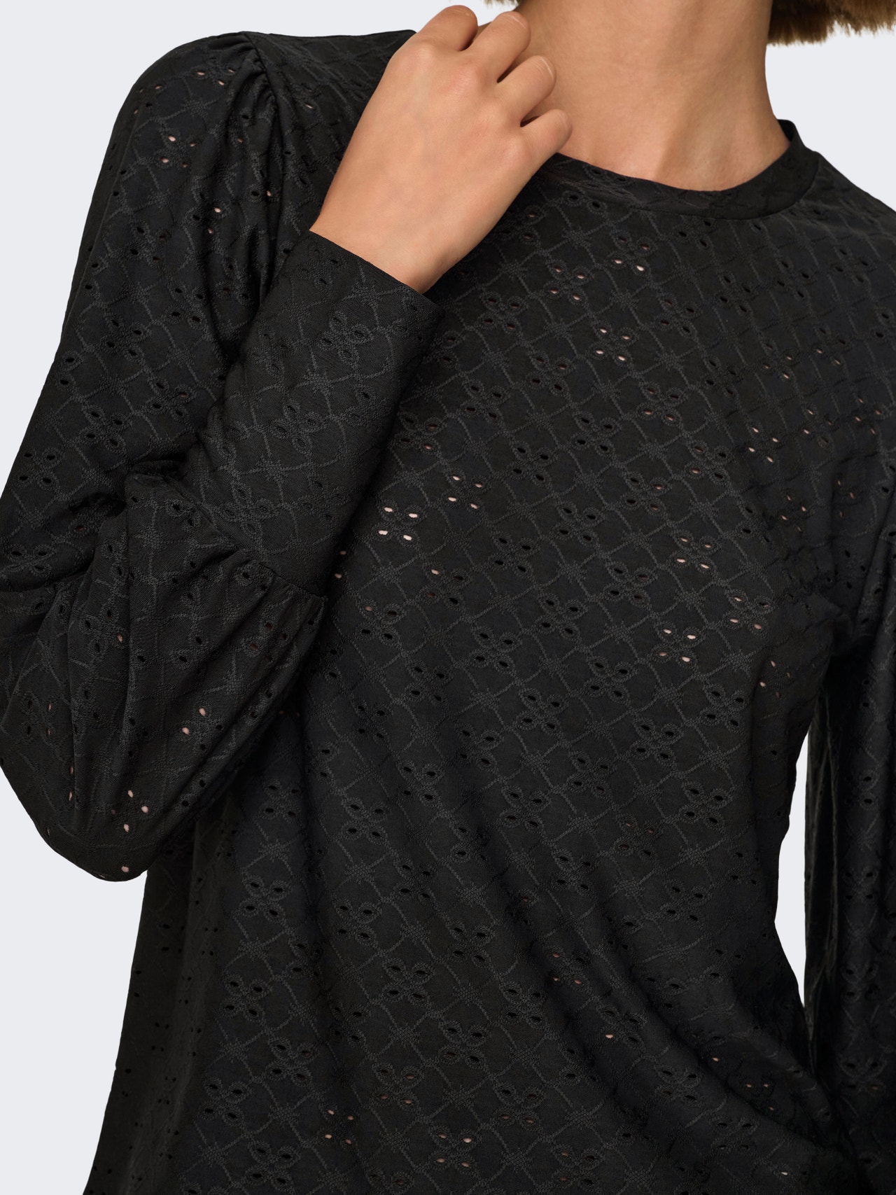 ONLY Labavo prianjanje V-izrez Rukavi za glasnoću Majica -Black - 15320573