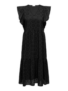 ONLY Krój regularny Kwadratowy dekolt Dluga sukienka -Black - 15320580