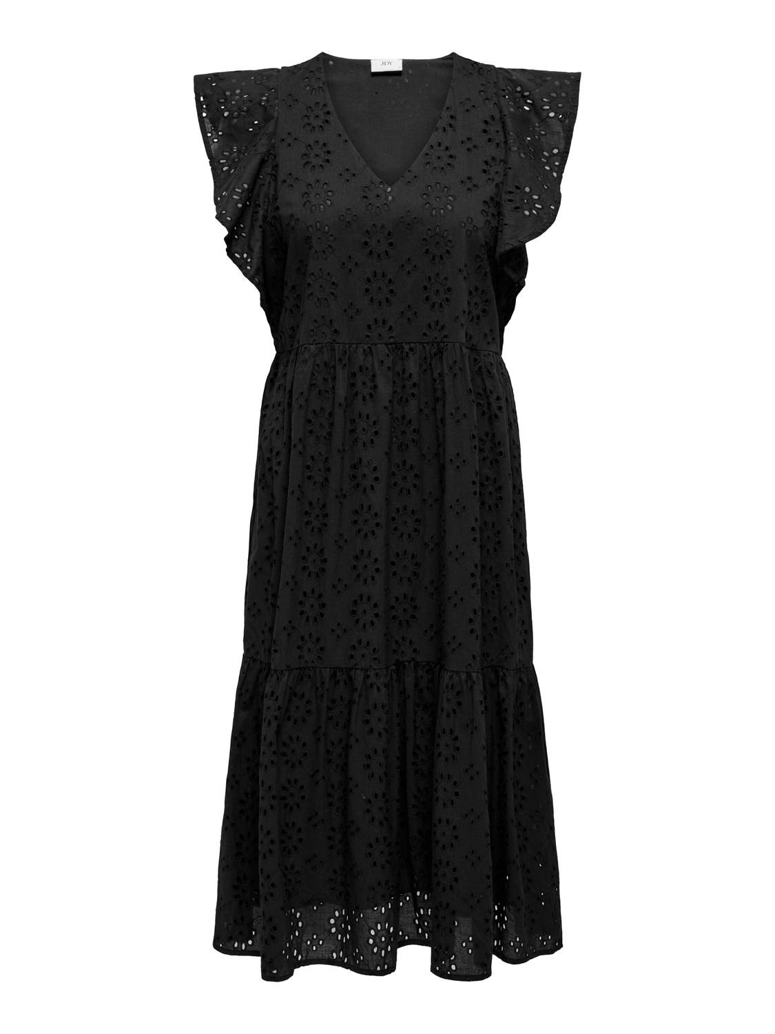 ONLY Regular Fit Square neck Long dress -Black - 15320580
