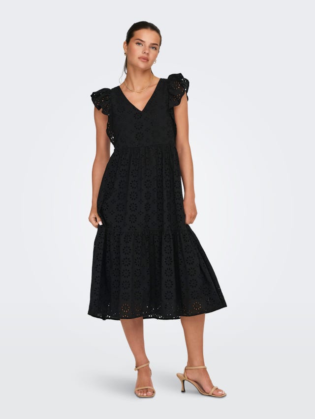 ONLY Normal geschnitten Trapezausschnitt Langes Kleid - 15320580