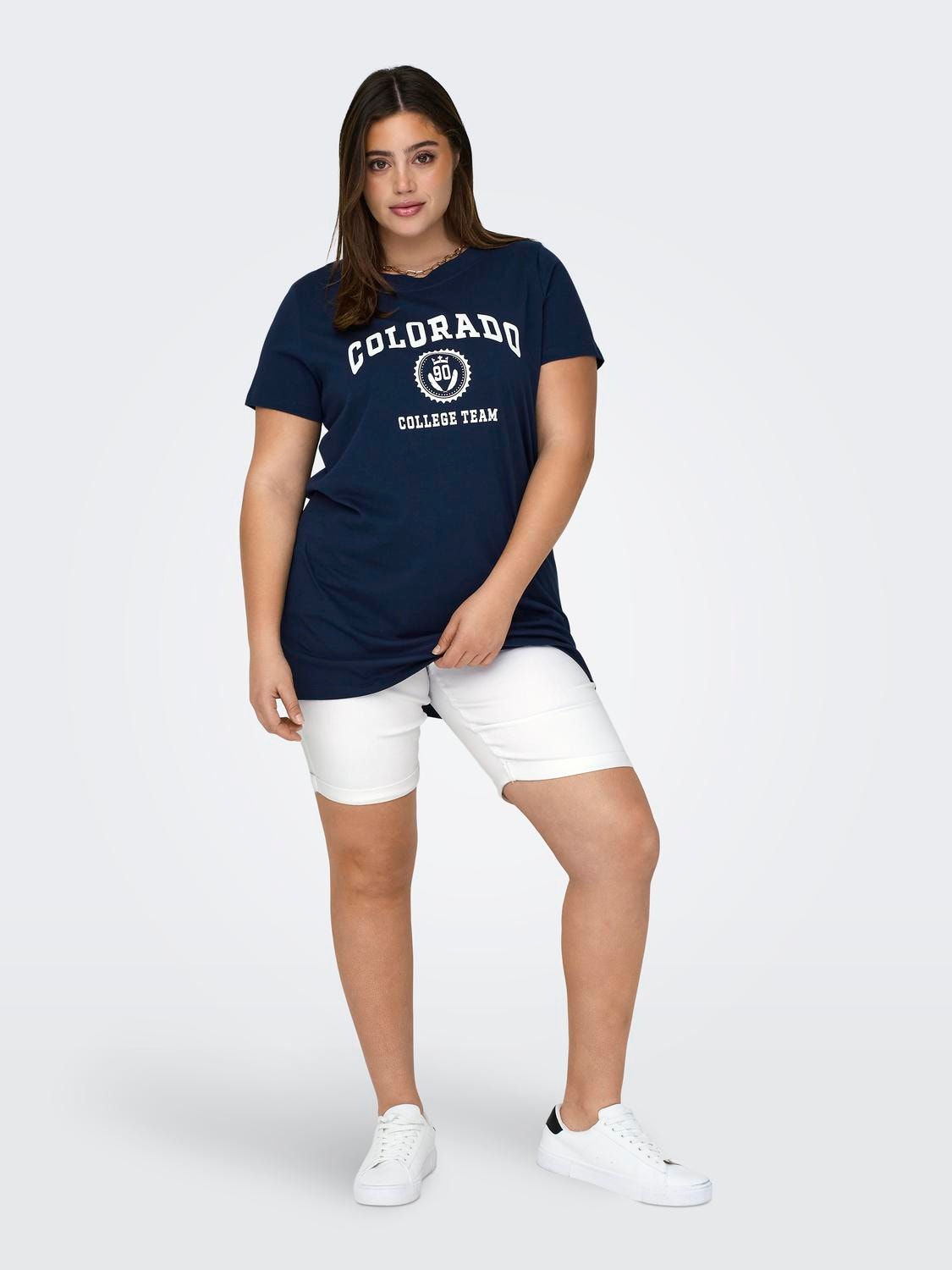 ONLY Curvy o-hals t-shirt med print -Naval Academy - 15320634