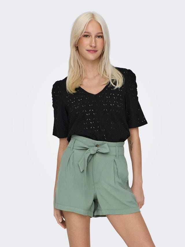 ONLY Regular Fit V-Neck Puff sleeves Top - 15320640