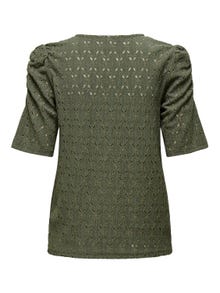ONLY Regular Fit V-Neck Puff sleeves Top -Kalamata - 15320640