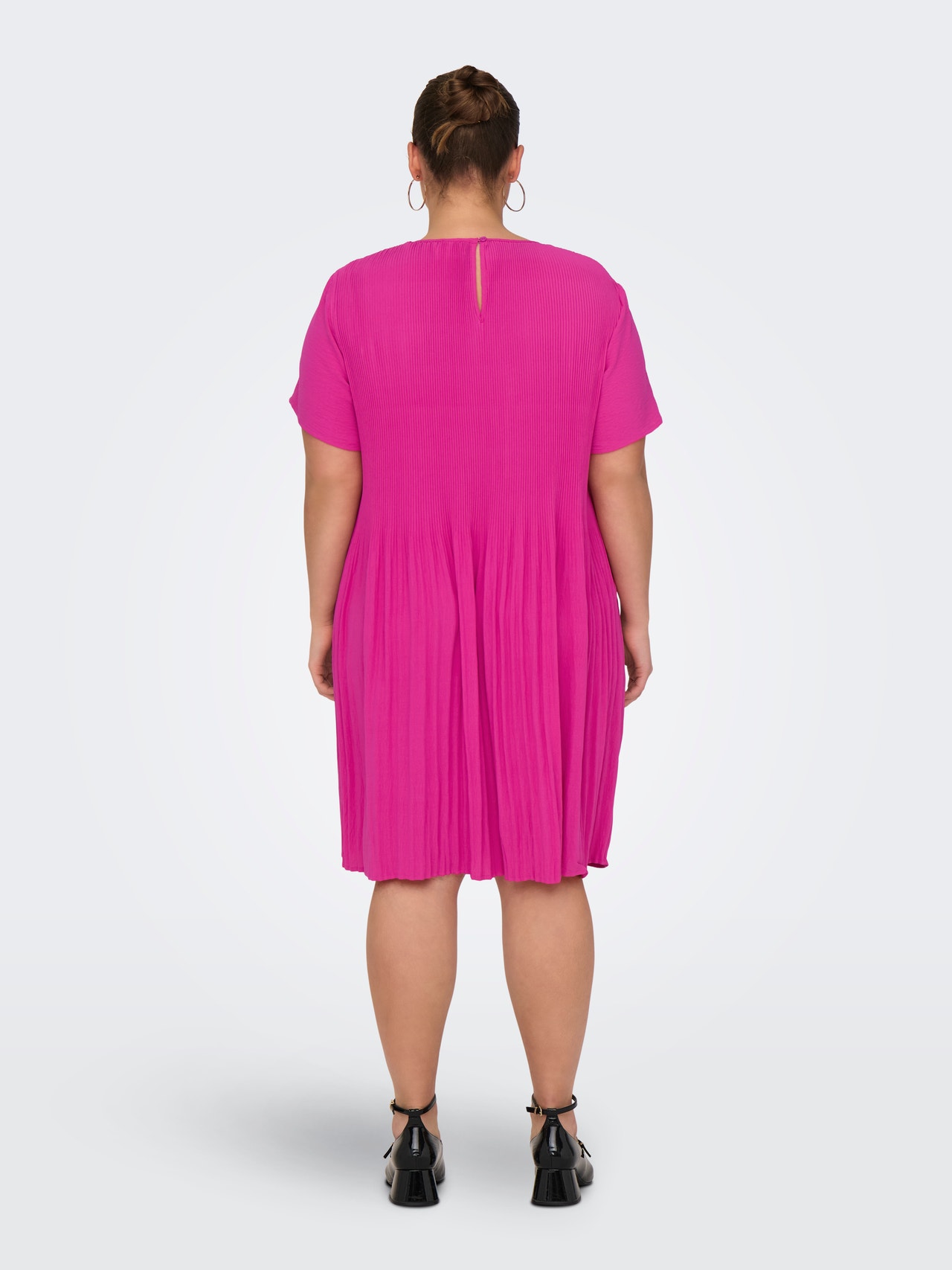 ONLY Curvy mini o-neck dress -Beetroot Purple - 15320734