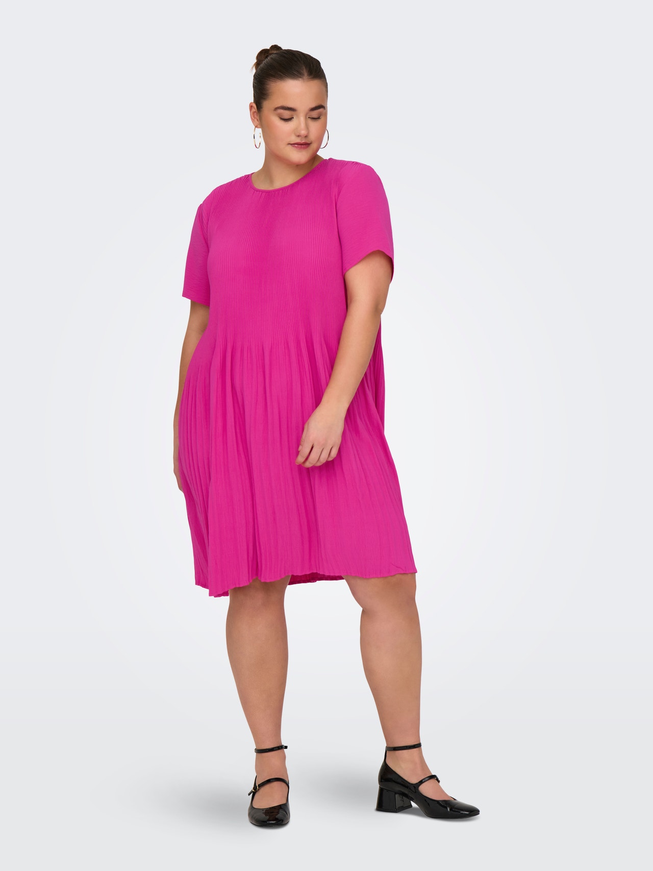 ONLY Curvy mini o-hals kjole  -Beetroot Purple - 15320734