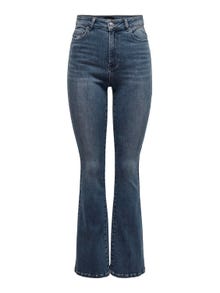 ONLY Jeans Flared Fit Taille haute -Blue Black Denim - 15320765