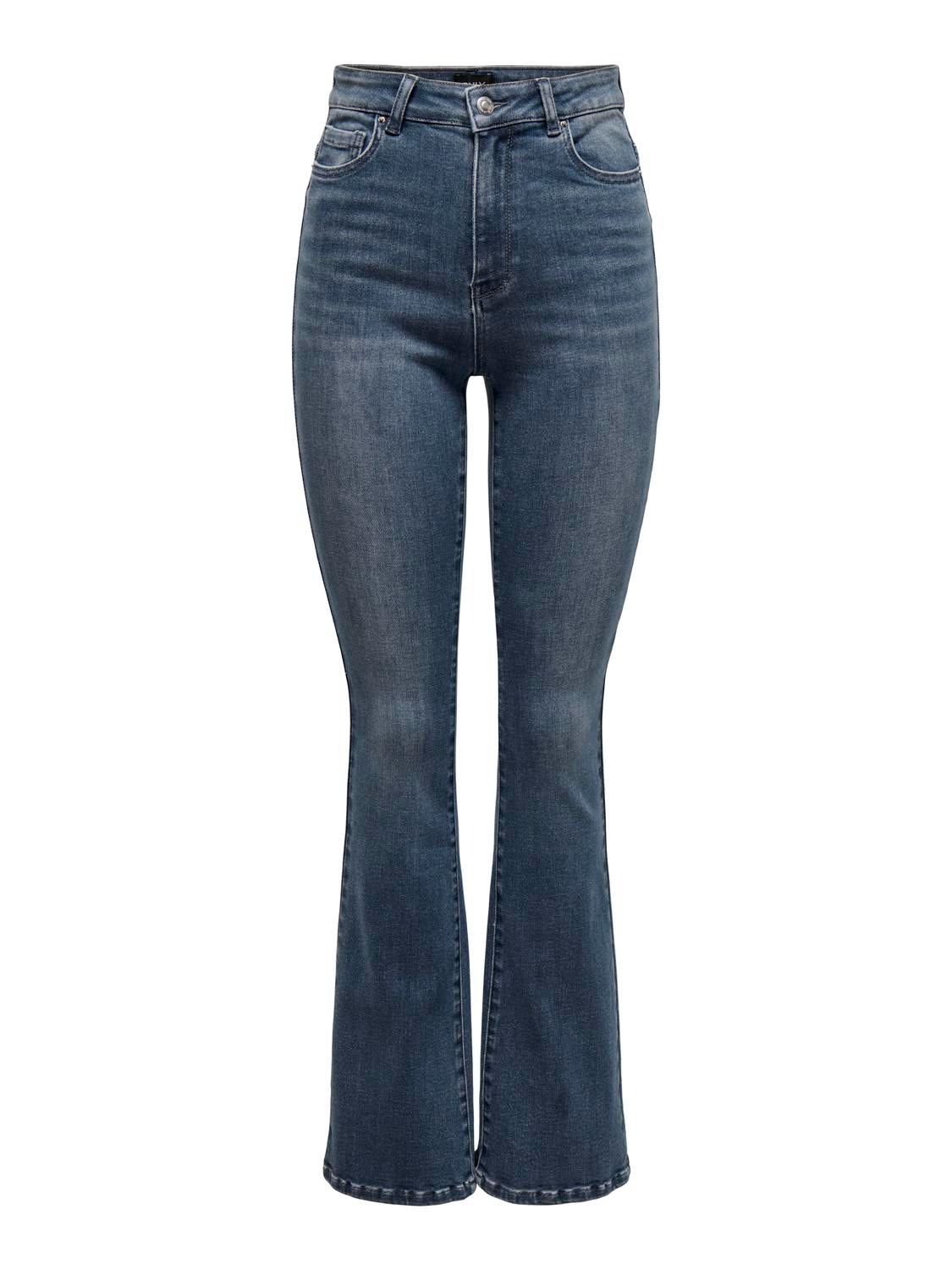 ONLY Utsvängd passform Hög midja Jeans -Blue Black Denim - 15320765