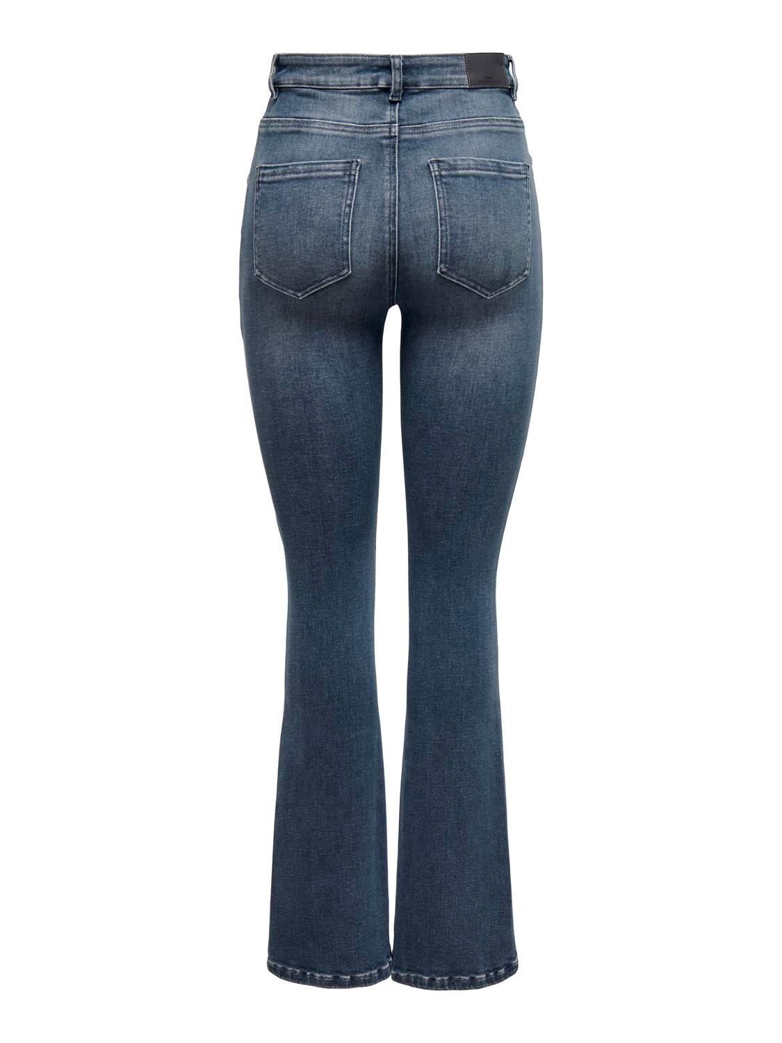 ONLY Flared fit High waist Jeans -Blue Black Denim - 15320765