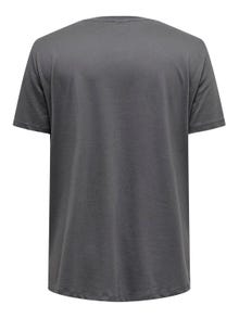 ONLY T-shirts Boxy Fit Col rond -Asphalt - 15320785