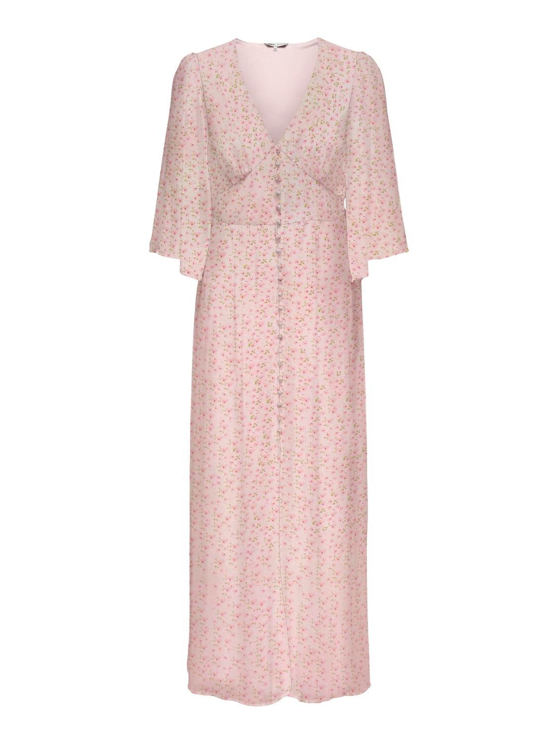 ONLY Regular Fit V-hals Lang kjole -Shrinking Violet - 15320802