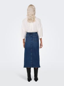 ONLY Midi denimnederdel med knapper foran -Dark Blue Denim - 15320823