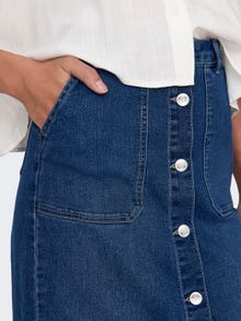 ONLY Midi denimnederdel med knapper foran -Dark Blue Denim - 15320823