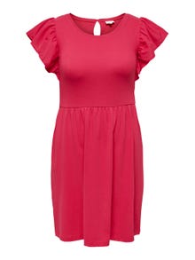 ONLY Regular Fit Round Neck Midi dress -Viva Magenta - 15320851