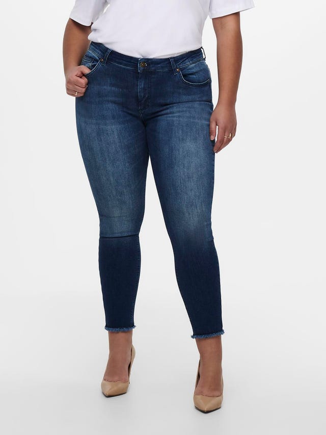 ONLY Krój skinny Srednia talia Zniszczone obszycie Jeans - 15320873