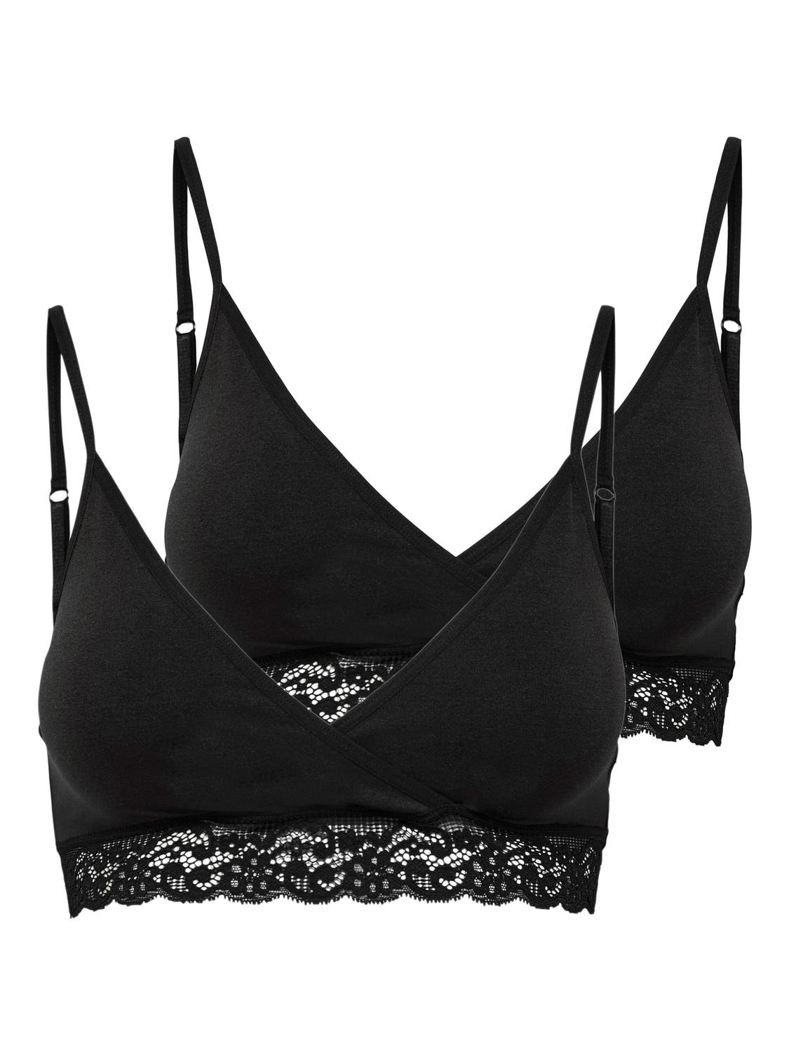 ONLY Mama 2 pack bralette -Black - 15320888