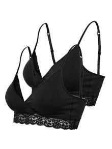 ONLY Mama 2 pack bralette -Black - 15320888