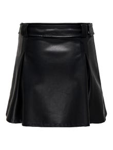 ONLY Imiteret læder Mini nederdel -Black - 15320899