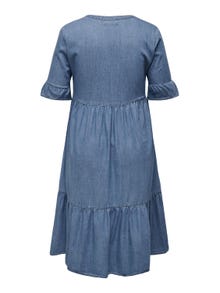 ONLY Loose fit V-Hals Klokmouwen Korte jurk -Medium Blue Denim - 15320923