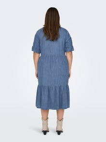 ONLY Curvy midi denim dress -Medium Blue Denim - 15320923