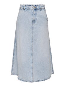 ONLY Hög midja Lång kjol -Light Blue Denim - 15320932