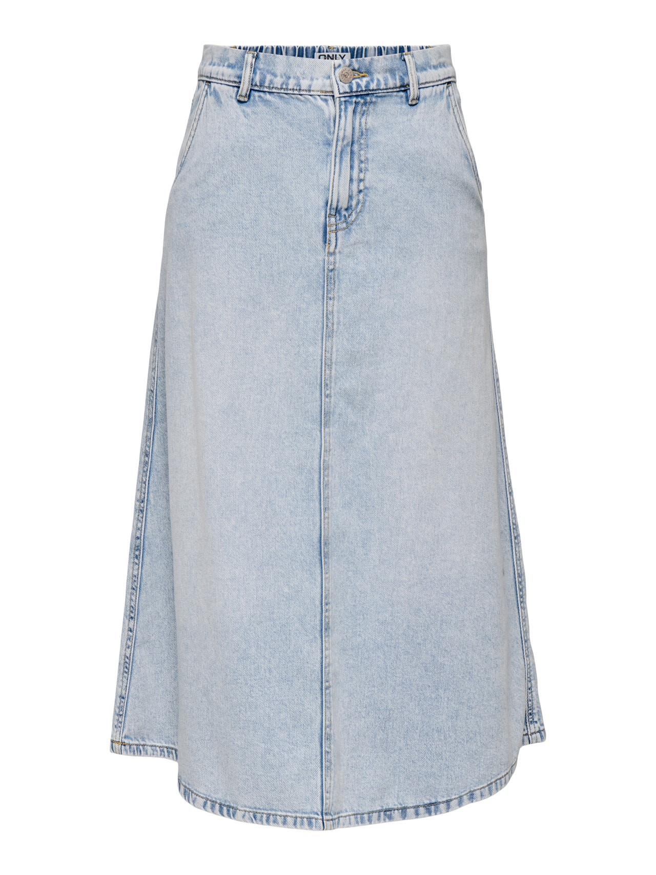 ONLY Hög midja Lång kjol -Light Blue Denim - 15320932