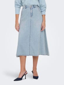 ONLY High waist Long skirt -Light Blue Denim - 15320932