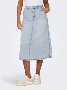 ONLY Midi denim skirt -Light Blue Denim - 15320932