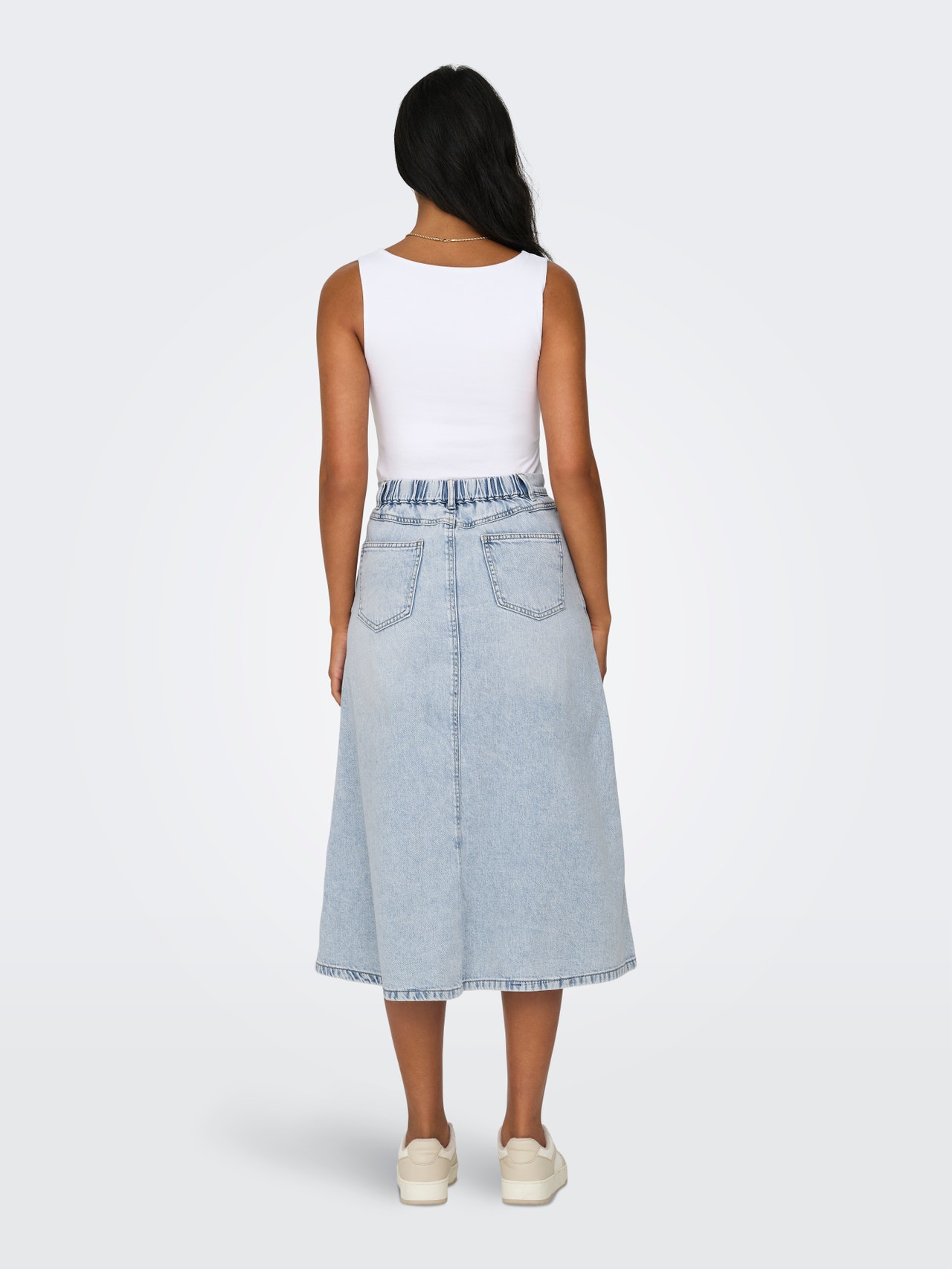 ONLY Midi denim skirt -Light Blue Denim - 15320932