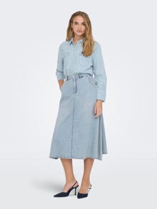ONLY Long denim skirt -Light Blue Denim - 15320932