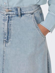 ONLY High waist Long skirt -Light Blue Denim - 15320932