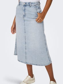 ONLY Hög midja Lång kjol -Light Blue Denim - 15320932