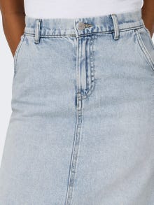 ONLY Hög midja Lång kjol -Light Blue Denim - 15320932