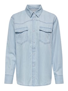 ONLY Denimskjorte med brystlommer -Light Blue Denim - 15320940