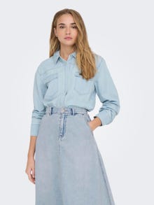 ONLY Regular fit Overhemd kraag Overhemd -Light Blue Denim - 15320940