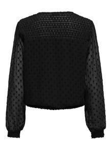 ONLY Regular fit V-pääntie Pallohihat Topit -Black - 15320944