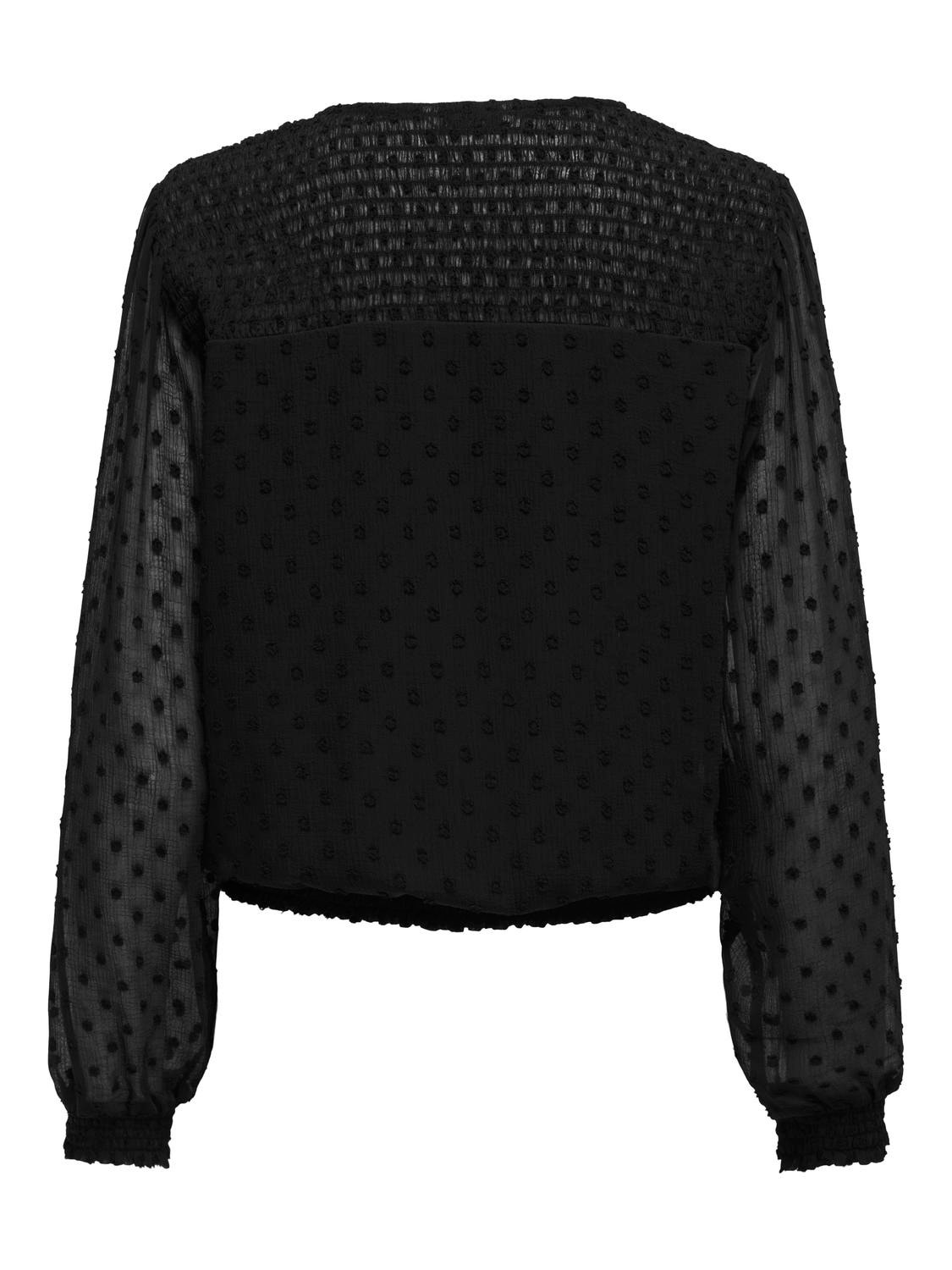 ONLY Regular fit V-pääntie Pallohihat Topit -Black - 15320944