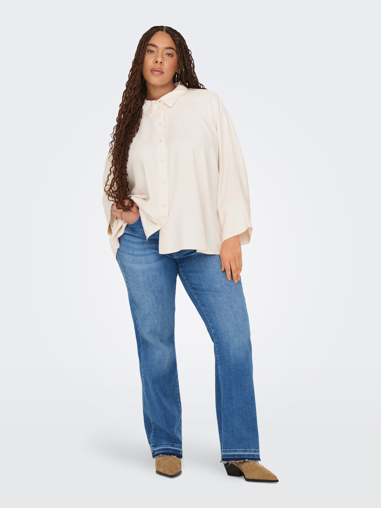 ONLY Mugav lõige Särgikrae Särk -Ecru - 15320984