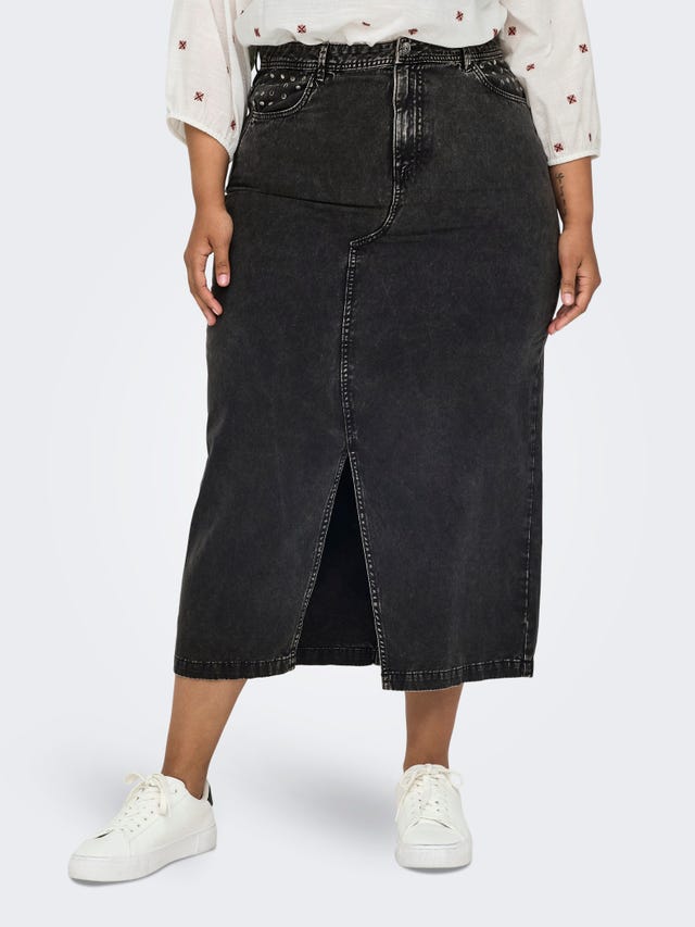 ONLY Curvy denim skirt with front slit - 15321085