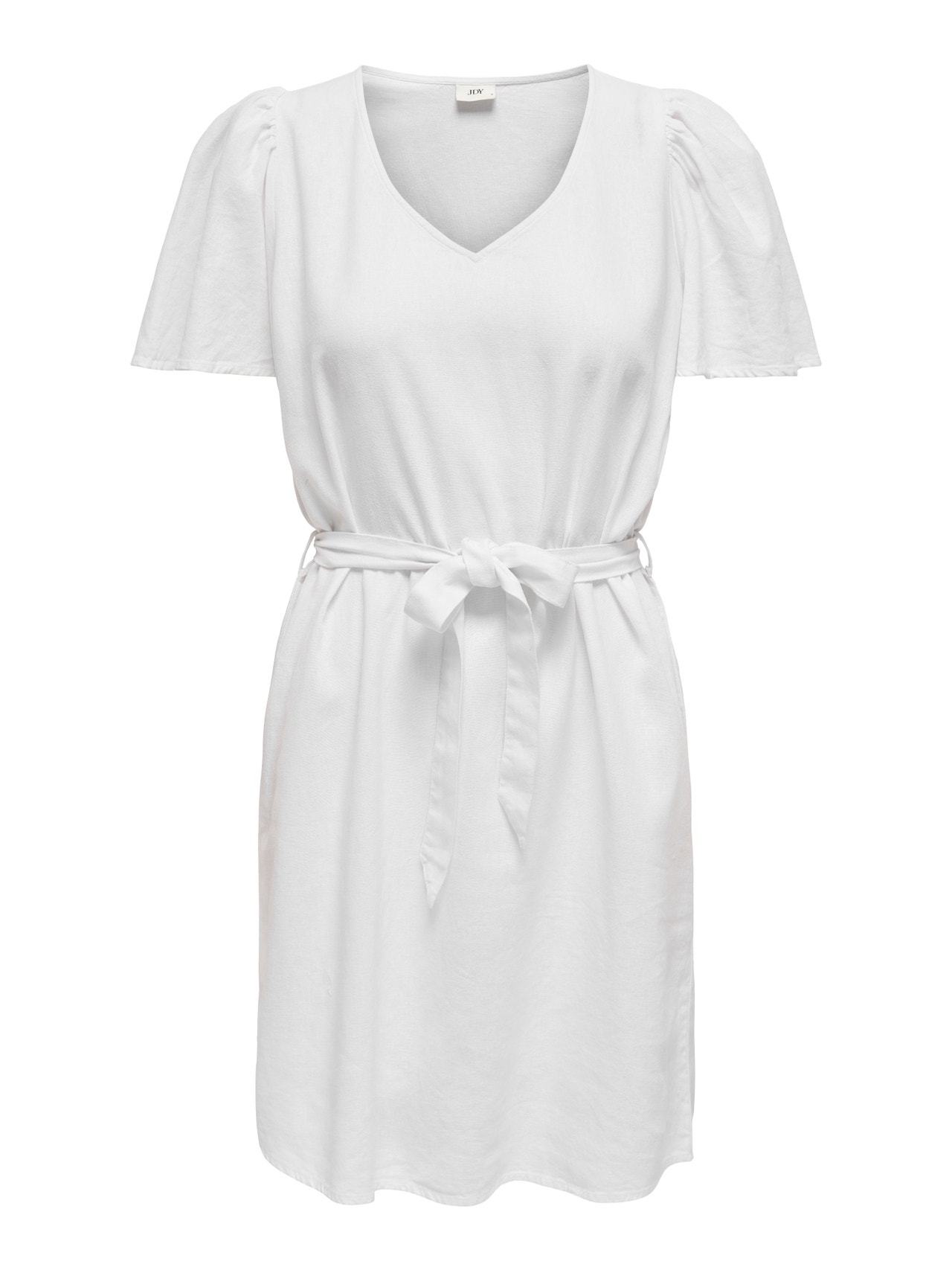 ONLY Regular Fit V-Neck Bell sleeves Short dress -Bright White - 15321189