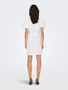 ONLY Normal passform V-ringning Klockärmar Kort klänning -Bright White - 15321189