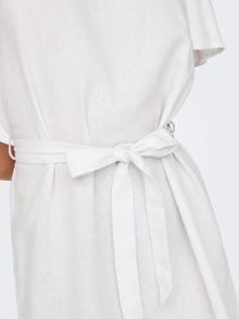 ONLY Krój regularny Dekolt w serek Rękaw dzwon Krótka sukienka -Bright White - 15321189