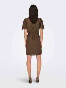 ONLY Regular Fit V-Neck Bell sleeves Short dress -Carafe - 15321189