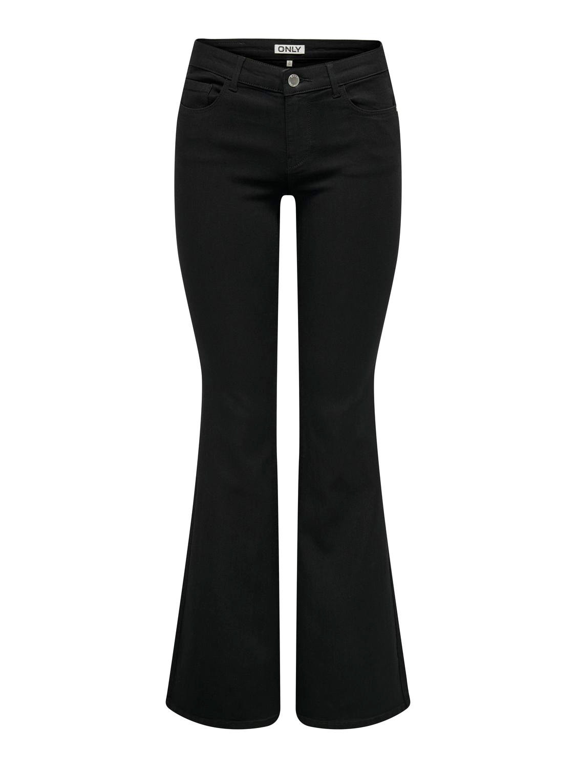 ONLY ONLHella Low Waist Flared Jeans -Black Denim - 15321229