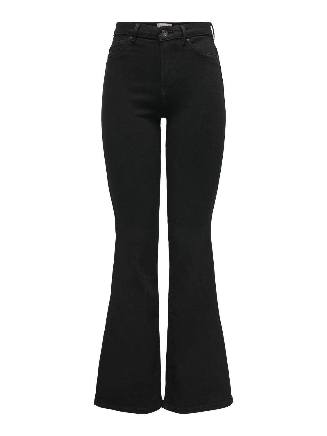 ONLY ONLRose High Waist Flared Jeans -Washed Black - 15321294