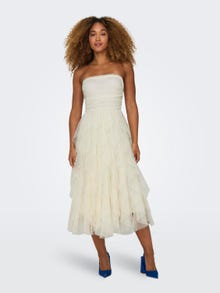ONLY Sleeveless dress with frills -Cloud Dancer - 15321340