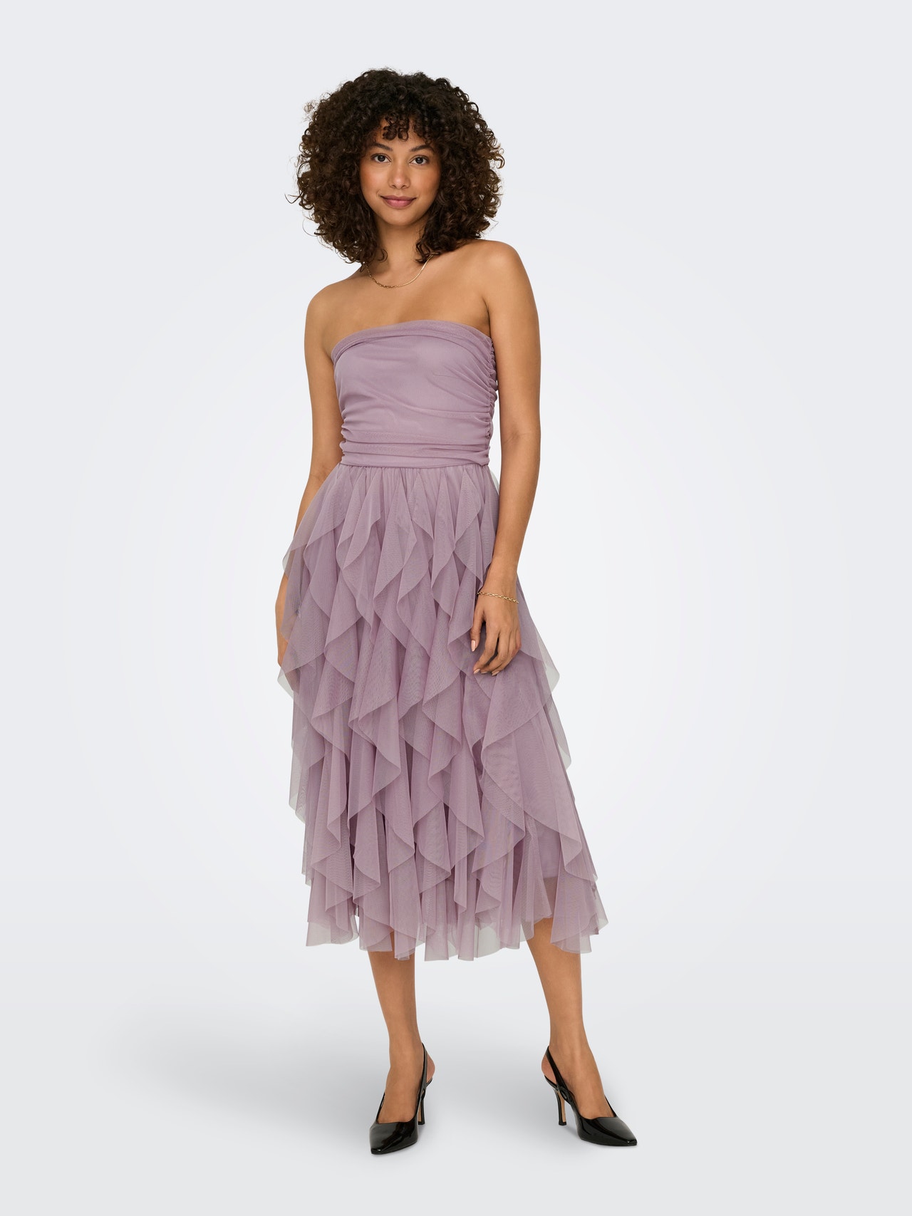 ONLY Sleeveless dress with frills -Elderberry - 15321340