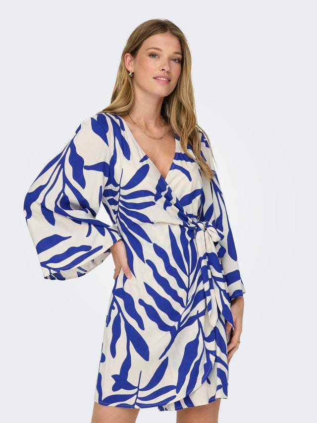 ONLY Mini v-hals kjole med mønster - 15321349