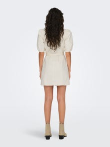 ONLY Denim dress with puff sleeve -Ecru - 15321354