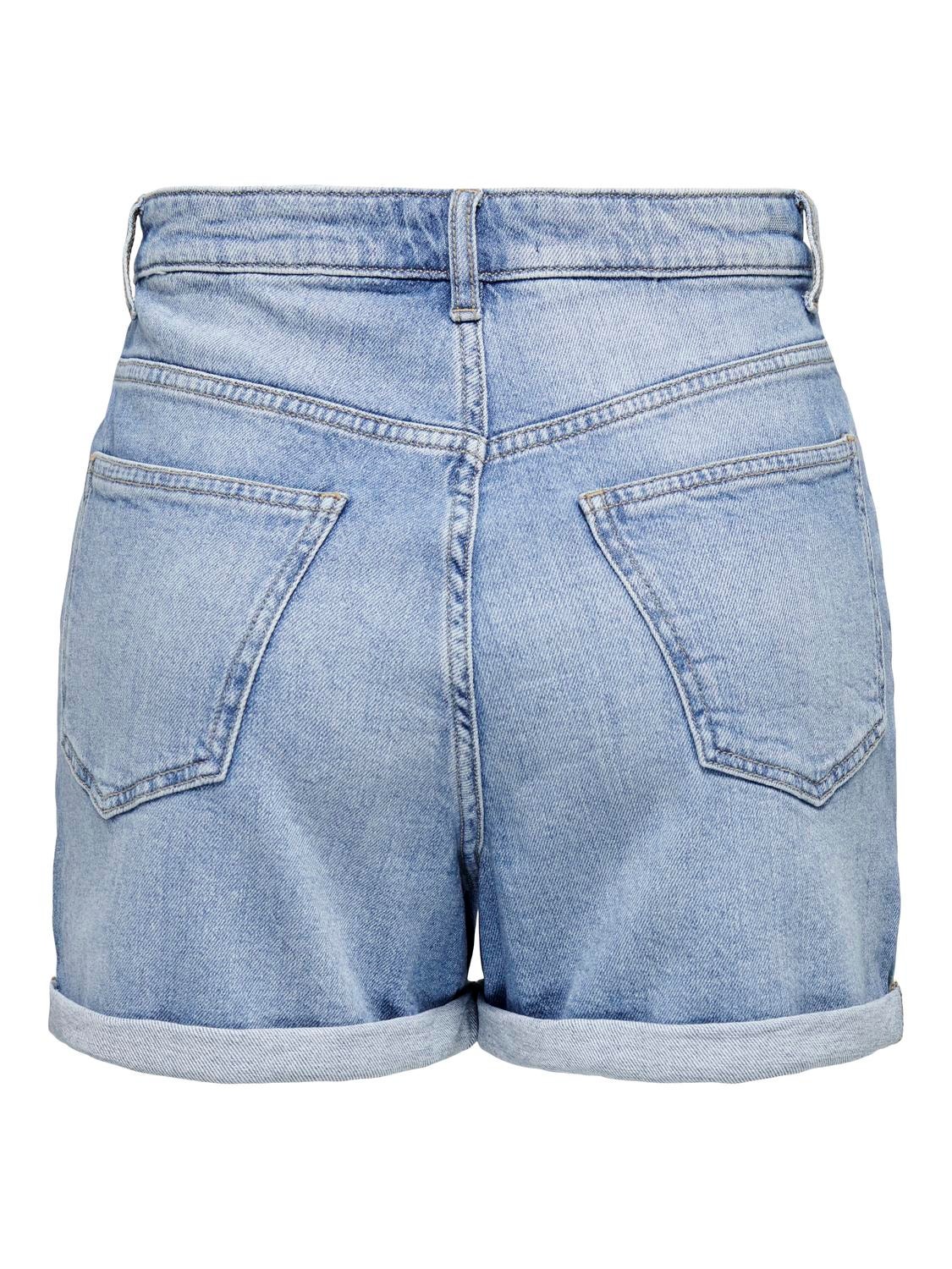 ONLY Regular fit Omvouwbare zomen Shorts -Light Blue Denim - 15321381