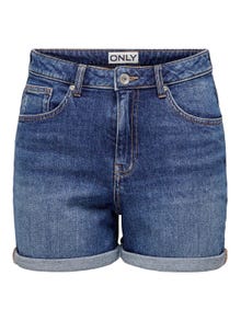 ONLY Regular fit Omvouwbare zomen Shorts -Medium Blue Denim - 15321381